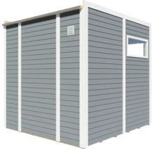 Trädgårdshus i trä med fönster och ventilationsgaller