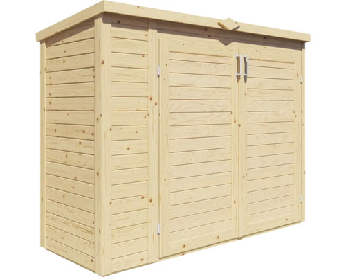 Trädgårdshus i trä med dubbeldörr för förvaring av trädgårdsredskap