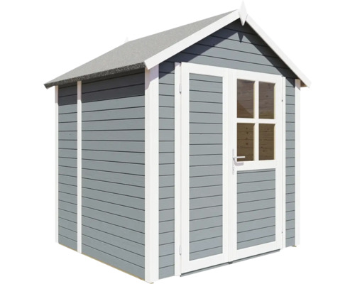 Trädgårdshus med dubbeldörr och fönster