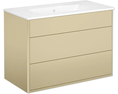 Kommodskåp inkl tvättställ GUSTAVSBERG Graphic beige vit 80 cm 8912485