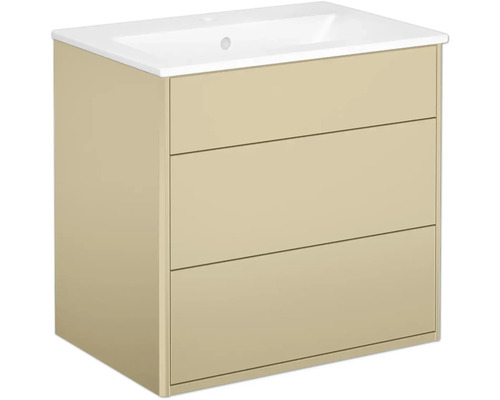 Kommodskåp inkl tvättställ GUSTAVSBERG Graphic beige vit 60 cm 8912484