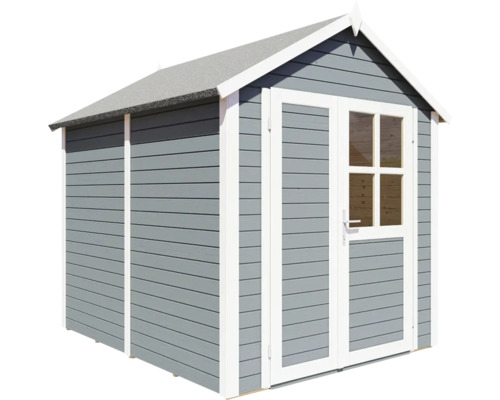 Trädgårdshus i trä med dubbeldörr och fönster