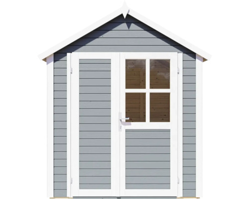 Trädgårdshus i trä med dörr och fönster