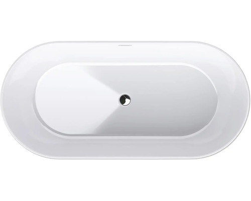 Fristående badkar i oval form ovanifrån