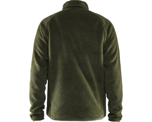 Baksida av en fleecejacka med full dragkedja