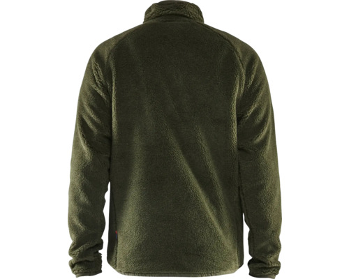 Bakifrån av en fleecejacka med dragkedja