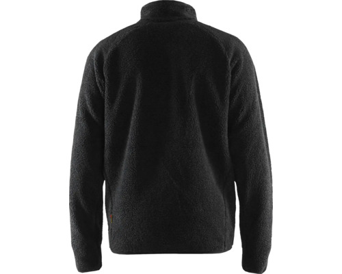 Baksida av en fleecejacka med full dragkedja