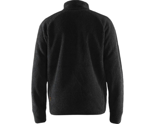 Baksidan av en fleecejacka med dragkedja