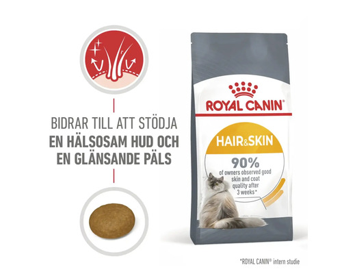 Royal Canin Hair and Skin kattfoder för att stödja en hälsosam hud och en glänsande päls