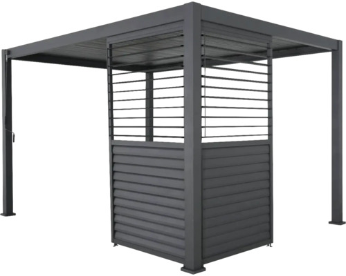 Paviljong med lamellvägg för utomhusbruk