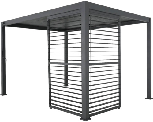 Fristående pergola med lamellvägg