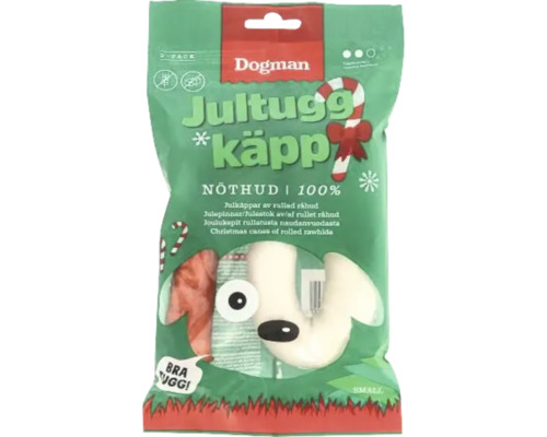 Hundgodis DOGMAN jultugg käpp 2-pack S