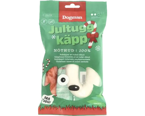 Hundgodis DOGMAN jultugg käpp 2-pack M