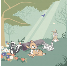 Illustration av Bambi och hans vänner i skogen