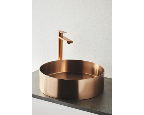 Runt tvättställ med blandare