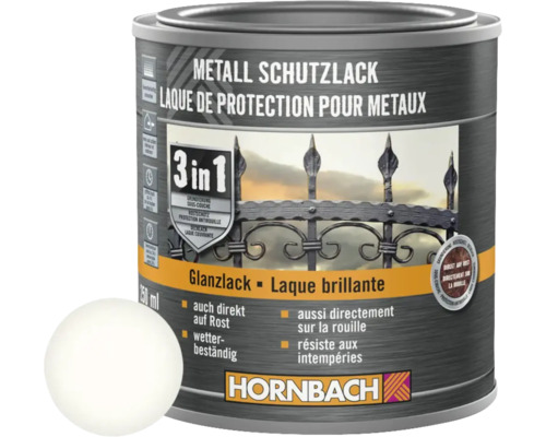 Metallskyddslack HORNBACH 3i1 glanslack 70 vit 250ml Metallskyddslack 3 i 1 burk