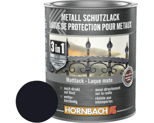 Metallskyddsfärg HORNBACH 3i1 40 halvblank svart 750ml