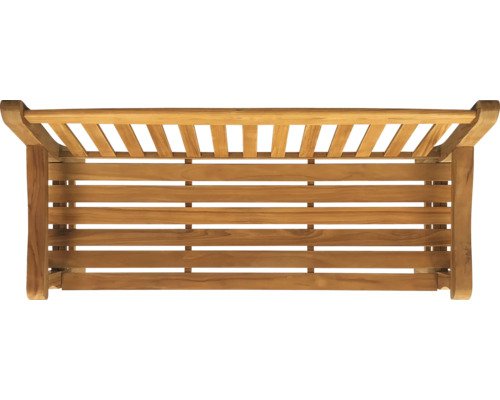 Trädgårdsbänk i trä med ribbstruktur, ovanifrån