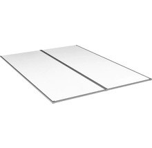 Två transparenta kanalplastpaneler med aluminiumram