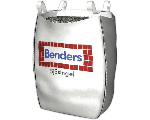 Storsäck fylld med grus, Benders logotyp