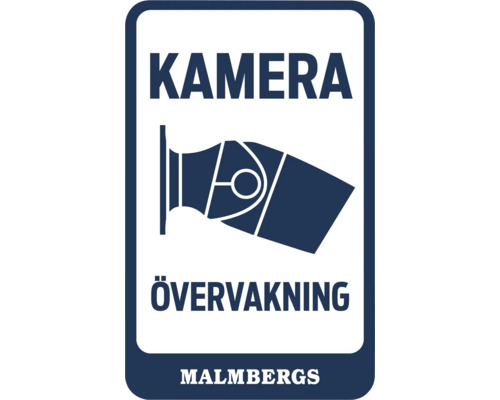 Fönsterdekal MALMBERGS kameraövervakning inomhus