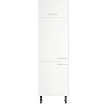 Vitt badrumsskåp med lådor och fötter