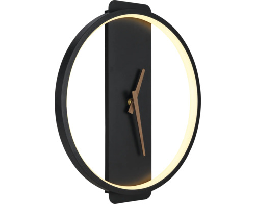 Väggklocka med LED-belysning och trävisare