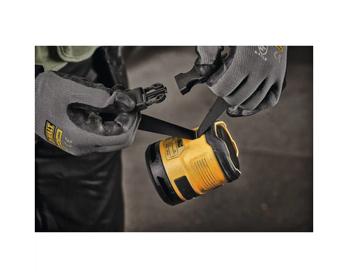 DeWalt laseravståndsmätare med bärrem och handskar