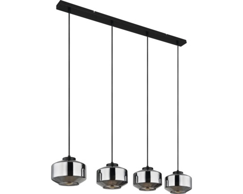 Pendellampa med fyra lampor av metall