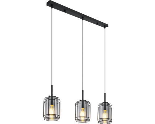 Taklampa med tre lampor och skärm i bur