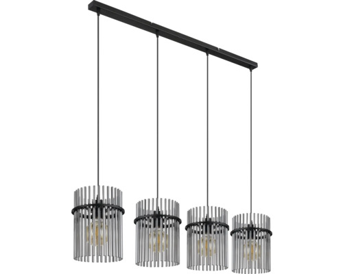 Pendellampa med fyra lampor och cylindriska skärmar