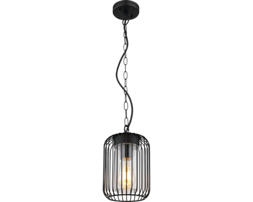 Svart hänglampa med bur och kedja