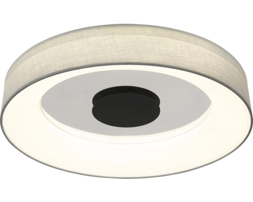 Rund taklampa med tygskärm och LED-belysning