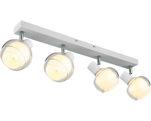 Taklampa med fyra spotlights med kulform