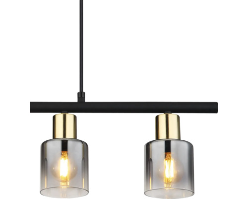 Taklampa med två lampor och glasskärmar