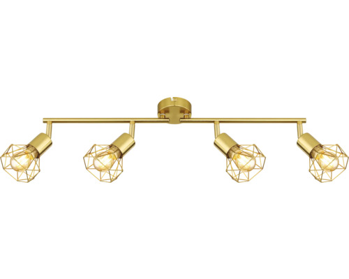 Taklampa med fyra lampor i geometriska lampskärmar