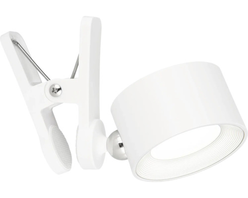 Vit klämlampa med lampskärm