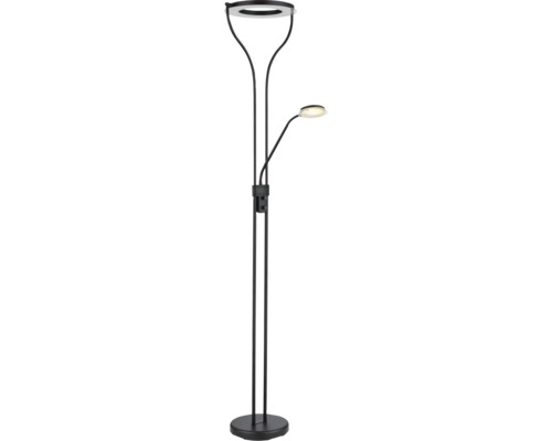 Golvlampa med läsarm och ringformigt lamphuvud