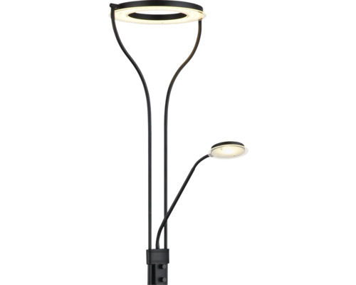 Golvlampa med två ljusarmar och runda lampskärmar