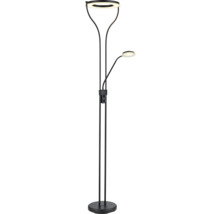 Golvlampa med läslampa och runda lampskärmar