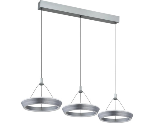 Pendellampa med tre runda lampskärmar på kablar