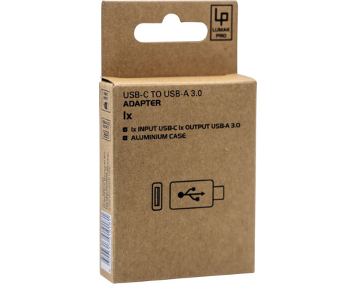 Förpackning med USB-C till USB-A 3.0 adapter
