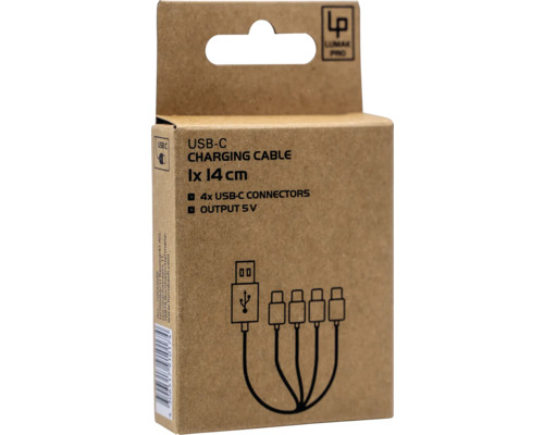 USB-C laddningskabel, längd 14 cm