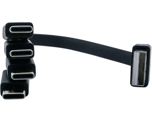 USB-kabel med flera USB Type C-anslutningar och en USB-anslutning