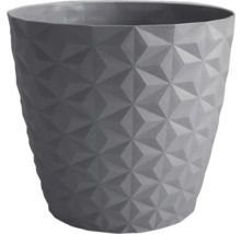 Grå blomkruka med geometriskt mönster