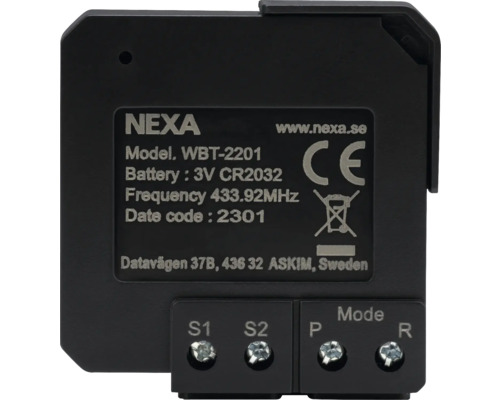 Inbyggnadssändare NEXA batteri WBT-2201