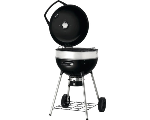 Klotgrill med öppet lock och hjul