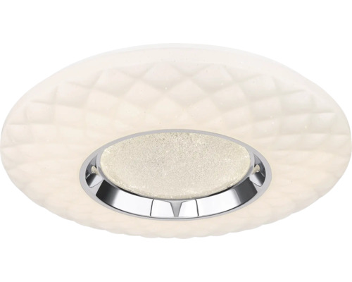 Taklampa med mönster och kromring