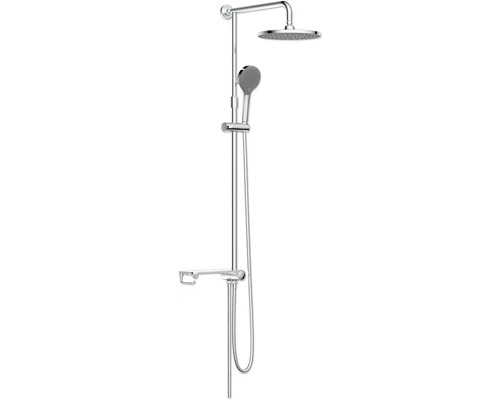Duschsystem med takdusch, handdusch och hylla