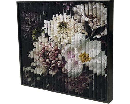 Dekorativ väggbild med blommotiv i en ram